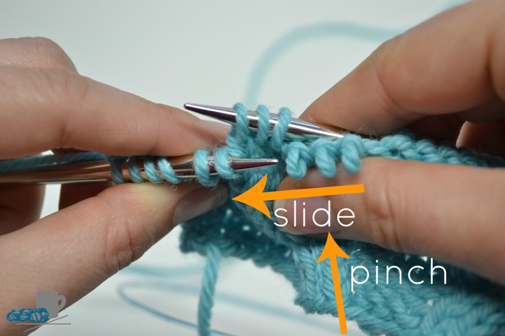 left cross cable step 2. Cabling without a cable neede. www.aknitica.com #knittingtips #write31days